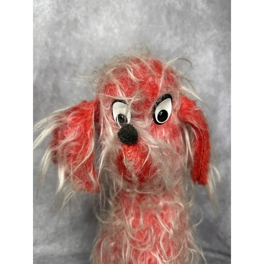 Vintage Fable Toy Plush Red Dog‎ Carnival Fair Scruffy Plush